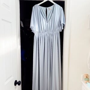 Show Me Your MuMu Emily Empire Maxi Bridesmaid Dress in Light Blue Size 3X